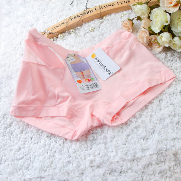 新款4条包邮 正品黛丝少女纯色莫代尔透气舒适女士中腰平角裤批发