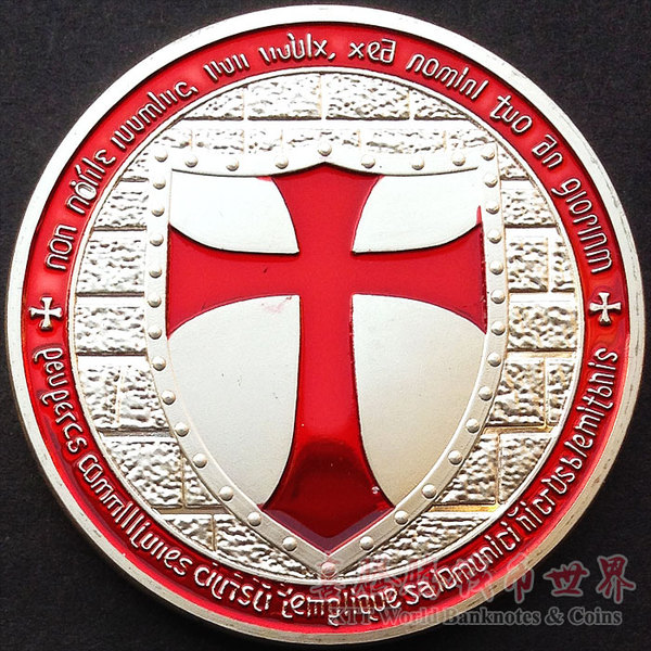 红色圣殿马剑骑士十字军 1盎司美洲精美纪念币纪念章 外币no.28