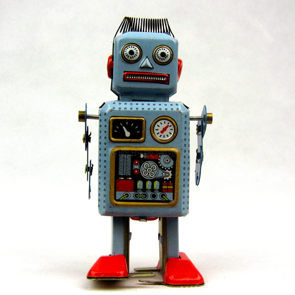 80后怀旧经典玩具 铁皮动漫公仔 robot机器人 发条玩具