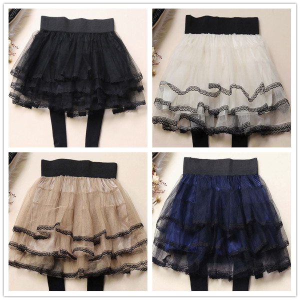 新款韩版蕾丝花边半身裙子短裙蓬蓬裙网纱裙蛋糕裙打底裙伞裙