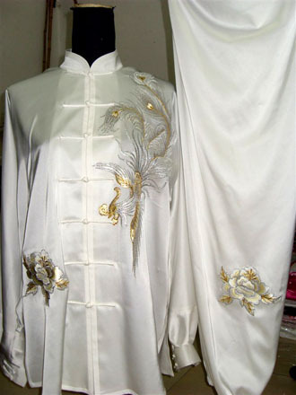 迎春堂 高档太极拳服装练功服女款绣凤凰武术服装表演服