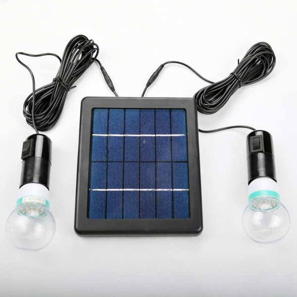 光控 一拖二led太阳能灯 家用楼道室内庭院灯户外野营帐篷灯防雨