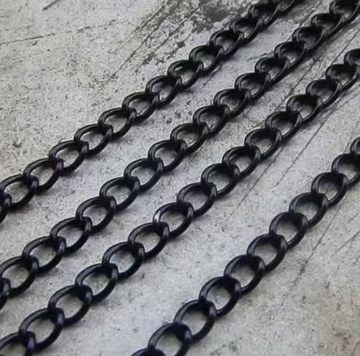 diy饰品配件 散链 铁链子 10*9mm黑色大号延长链 包包链 5米