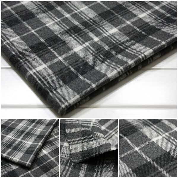 苏格兰格子麦尔登呢 羊毛呢布料 服装面料 大衣粗纺呢料 素色格