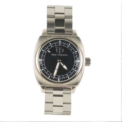 time concepts 30007 大方壳黑色不锈钢 进口机芯石英手表 男士