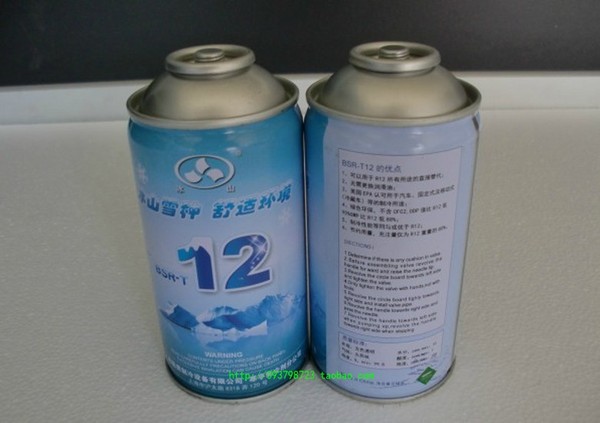 批发制冷剂冰箱冰柜r12冷媒冰箱雪种压缩机充氟小瓶毛重250克