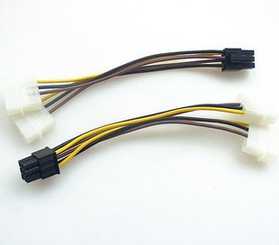 原装高品质 显卡6pin电源线 双d口电源线转6针电源接口 双供电6p