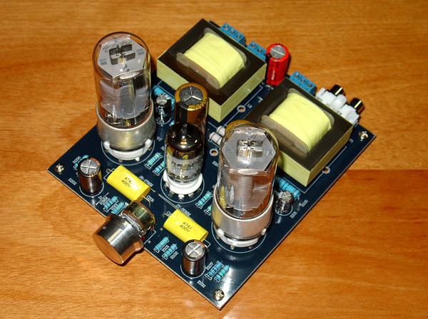 低压ac双12v(电池48v)工作12at7推13p1p电子管单端甲类胆机功放板