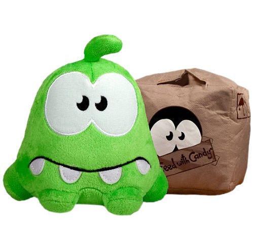 游戏cut the rope 割绳子怪物 吃糖果 青蛙 毛绒公仔 可逆毛绒