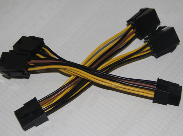 全新华硕asus原装显卡6pin转8pin 供电转接线 双6p转8p显卡电源线