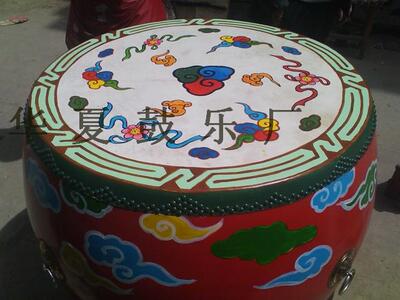 精品24寸高档彩绘鼓 纯手工绘制 牛皮大鼓 寺院展示鼓 日本鬼太鼓