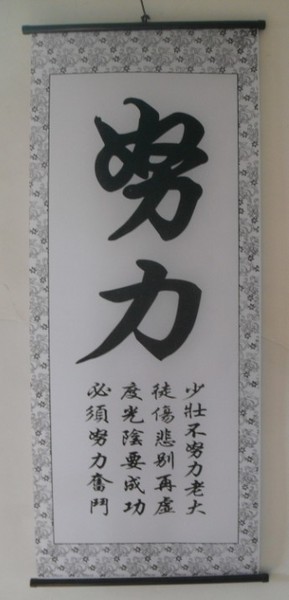 布字画/书法/励志格言客厅书房办公室教室字画努力/已装裱