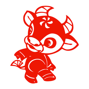 卡通生肖牛剪纸新年货贴纸春节日喜庆窗花民间传统艺术装饰福字