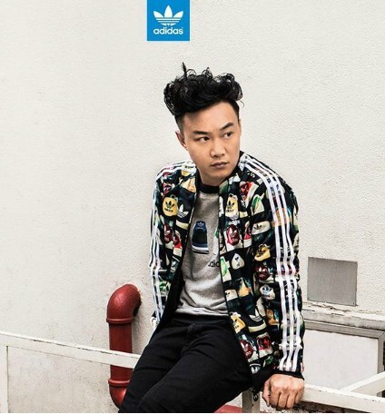 adidas三叶草陈奕迅同款男子运动休闲多logo立领外套f78108