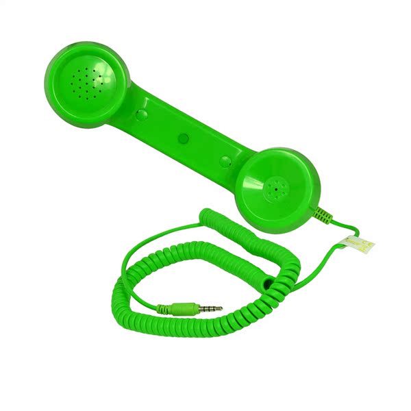 德国leicke 莱克防辐射复古电话筒有线通用型手机听筒绿色 包邮