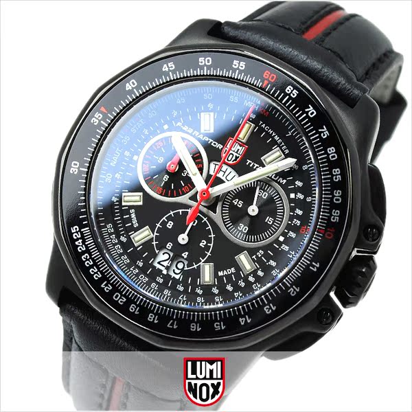 日本代购正品luminox 鲁美诺斯9278 f-22 猛禽计时超轻钛男表军表