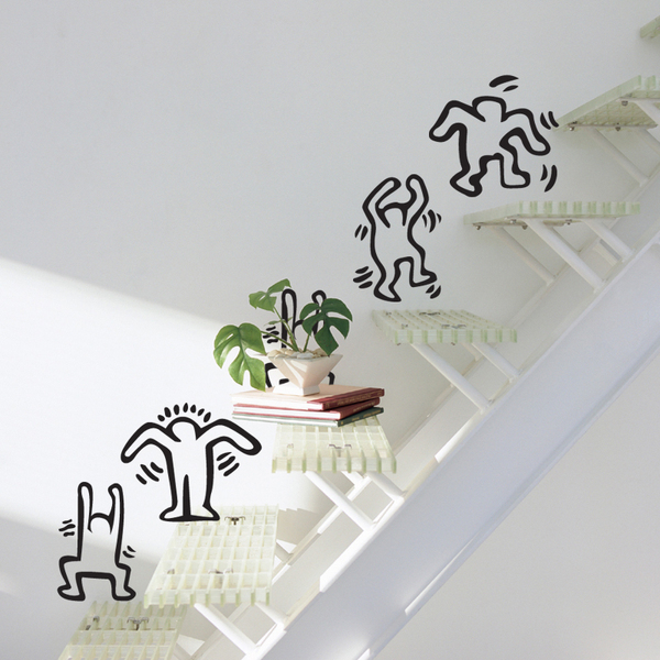 楼梯贴纸 墙贴 儿童房玻璃贴纸窗贴家装地脚线 创意奋进楼梯小人