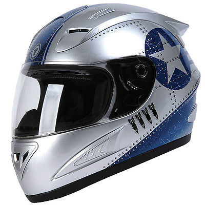 美国代购 摩托车头盔 torc t10 银 战斗机 全盔时尚 精致