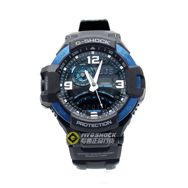 casio g-shock航空系列电子表 电子罗盘多功能防水手表ga-1000-2b