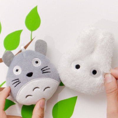手工原创 创意可爱totoro龙猫黑毛球卡通毛绒手机包包小挂件挂饰