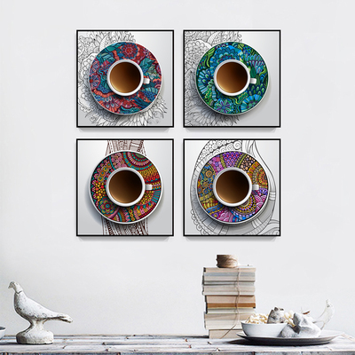 现代简约装饰画实木组画北欧客厅沙发背景墙餐厅抽象壁画三联挂画