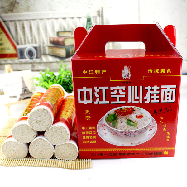一盒包邮舌尖上的中国四川德阳特产中江空心挂面纯手工挂面条