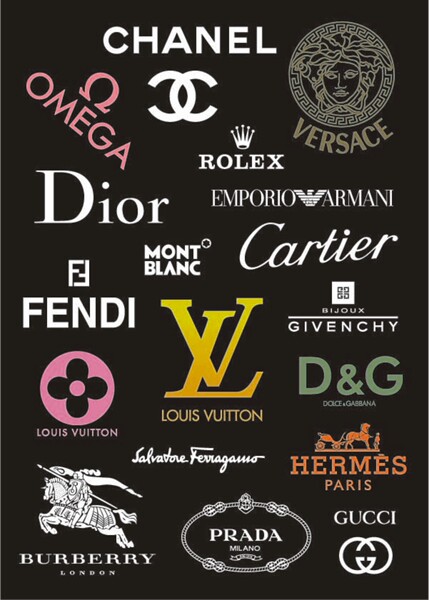 奢侈品牌logo合集旅行箱贴纸 笔记本行李箱 复古潮流韩国防水贴纸