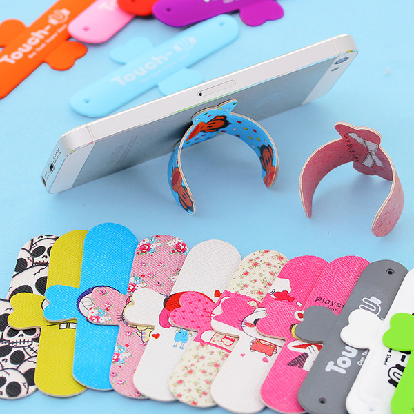 懒人u型手机支架贴iphone6 5s通用 床头创意可爱魔力贴u形粘贴式