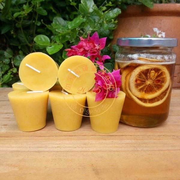 纯天然蜂蜡蜡烛7x5cm,华德福故事教堂祈祷户外可燃烧16小时