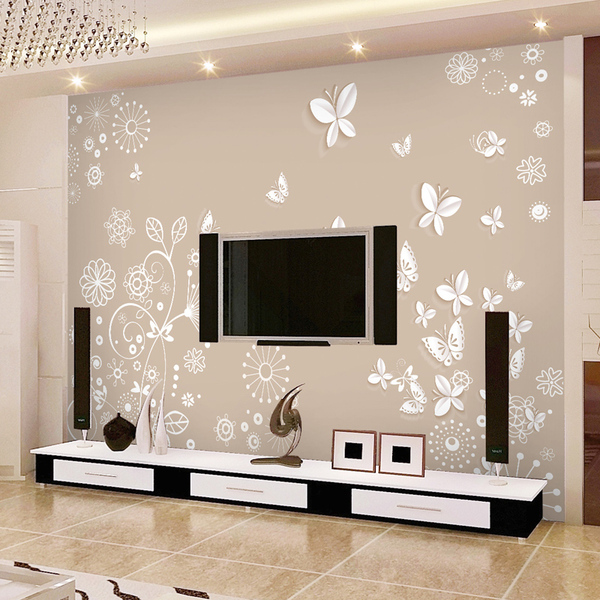 电视背景墙壁纸客厅卧室温馨欧式3d软包无纺布墙纸壁画无缝墙布