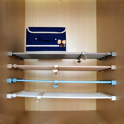 衣柜搁板伸缩橱柜隔板 免钉安装伸缩式置物架 橱柜收纳架厨卫搁架