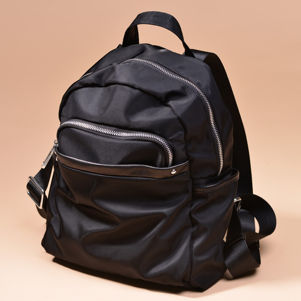 夏季新款 进口防水尼龙布背包配牛皮简约百搭实用包双肩包轻女包