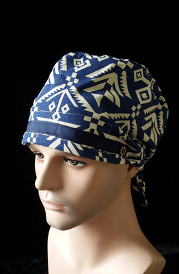 真纯】青花瓷男士棉麻 复古中国风魅力 科室统一 圆顶帽系带帽