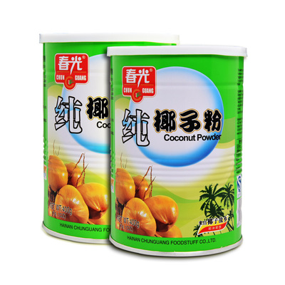 海南特产 春光纯椰子粉天然原汁速溶无蔗糖 罐装400g*2罐