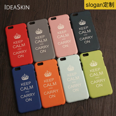 iphone6s plus手机壳5s马卡龙5c蓝绿黑4s粉色ideaskin keepcalm