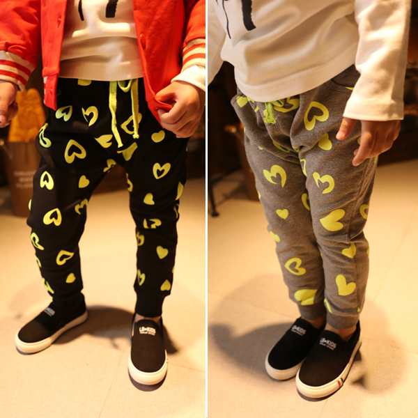 春秋季童装儿童韩版宝宝婴儿童小童男女童可开档黑灰色长裤0-3岁