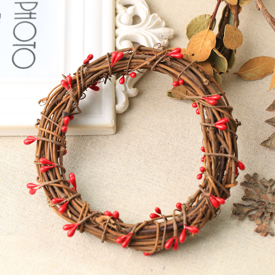节日小花环 藤编花环装饰品 diy 网店摄影背景 淘宝拍照拍摄道具