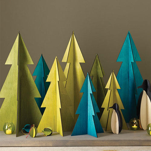 木质彩色立体圣诞树圣诞新年装饰品节日派对儿童店铺摆件 最大号