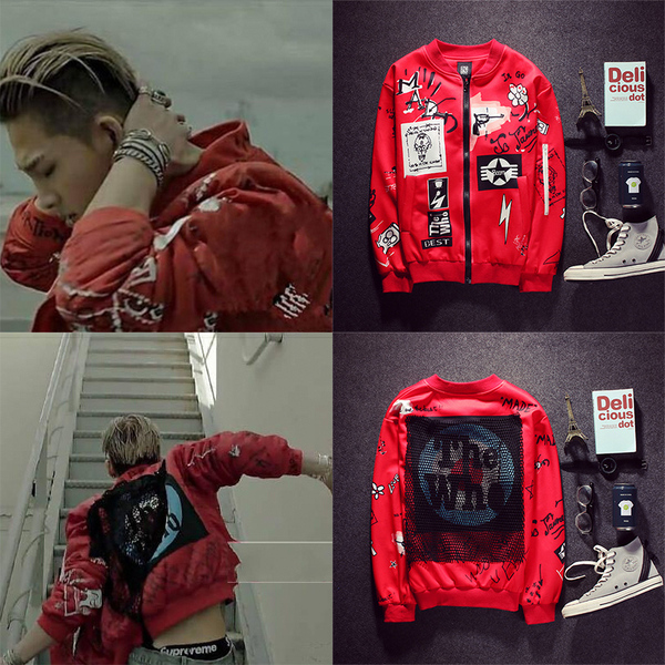 港风潮牌日系欧美街头潮流gd权志龙同款棒球夹克太空棉外套潮男女