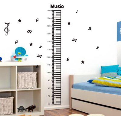音符身高贴量尺可移除墙纸钢琴音乐宝幼儿童成