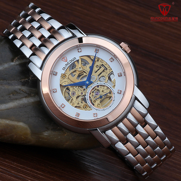 正品名盾手表 男士全自动机械表 防水镂空透底蓝宝镜面 时尚男表