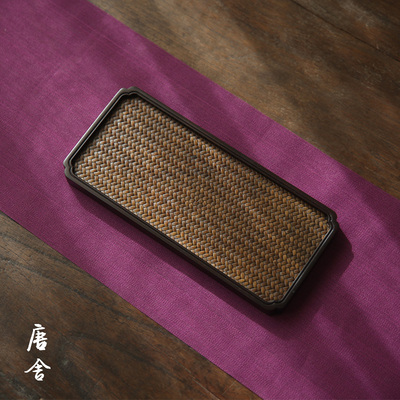 唐舍 优选檀竹 竹编干泡台宋席壶承壶垫古典禅意小茶盘茶道茶席