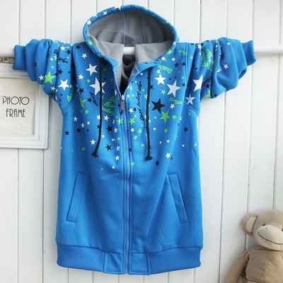 男童秋冬卫衣男大童加肥加大外套开衫加绒16