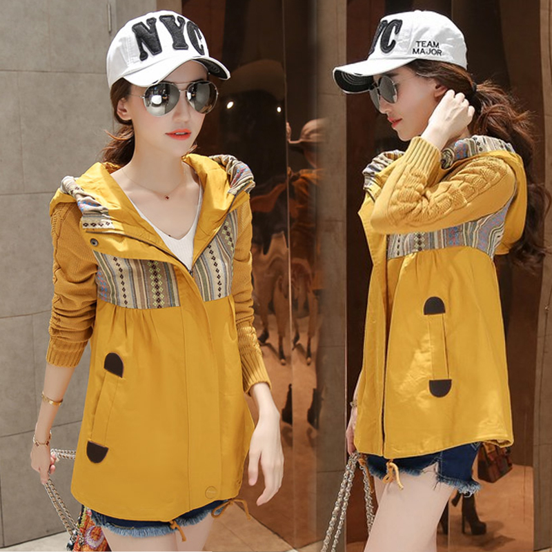 15 Autumn Korean long-sleeved jacket women loose solid color zipper hooded casual windbreaker jacket female students