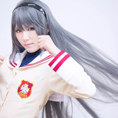 clannad阪上智代cos假发 灰色直发 伊吹风子 萨菲罗斯cosplay假发