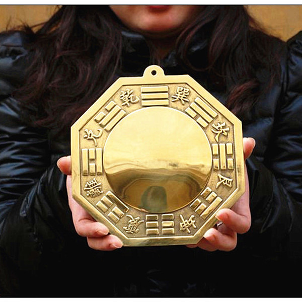开光纯铜八卦镜凸镜镇宅辟邪化煞 铜镜避邪镜 凸面镜凹镜风水摆件