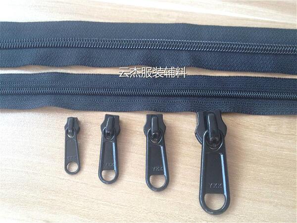 ykk专卖 批发 3/5/8/10号码装拉链 尼龙码装拉链 长片拉头 可定货
