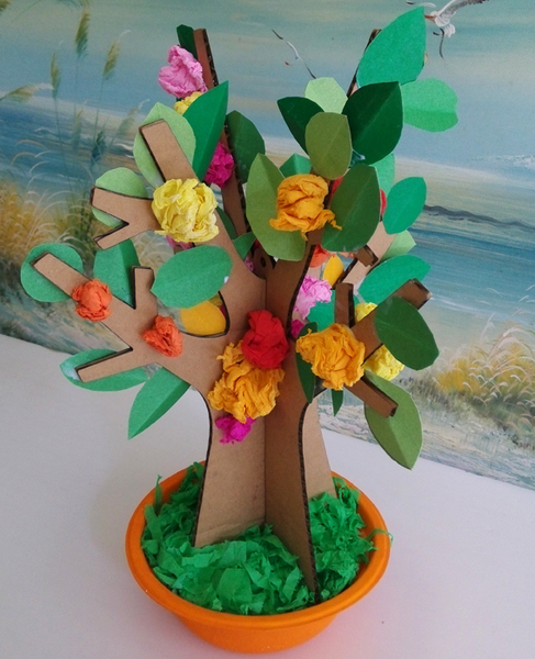 原创儿童玩具纯手工diy制品材料包多彩树学生作业变废为宝模型