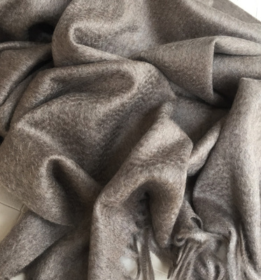 天然无染色紫绒原色水波纹加厚双面纯山羊绒围巾大披肩两用男女