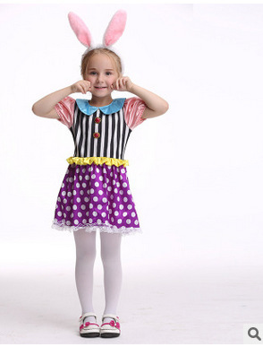 万圣节童装 cosplay舞台表演服兔子角色扮演儿童演出服女童兔女装